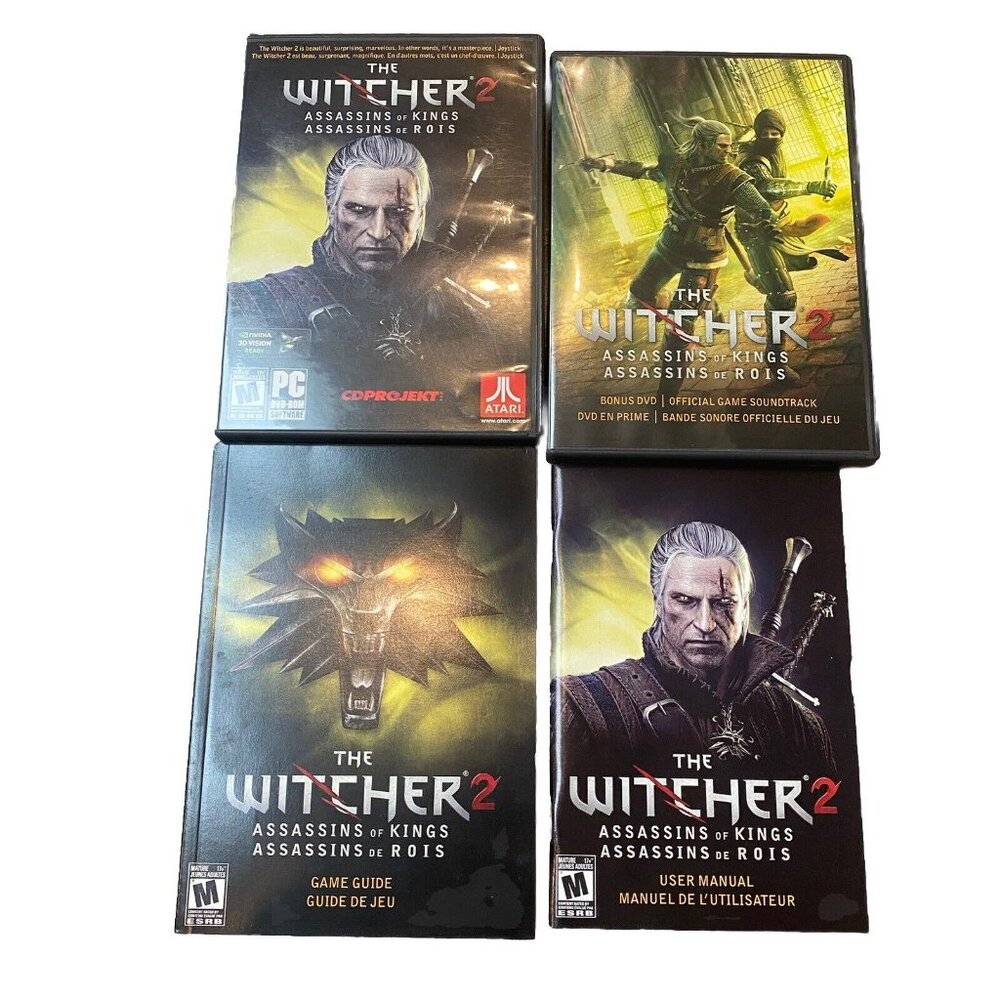 THE WITCHER 2: ASSASSINS OF KINGS WINDOWS PC Video Game w Guide DVD Video Set